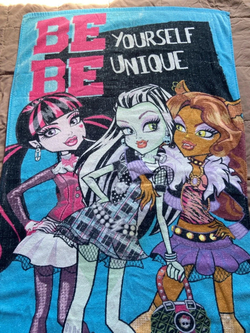 RARE Monster High Beach Towel - Blue, Pink, Purple